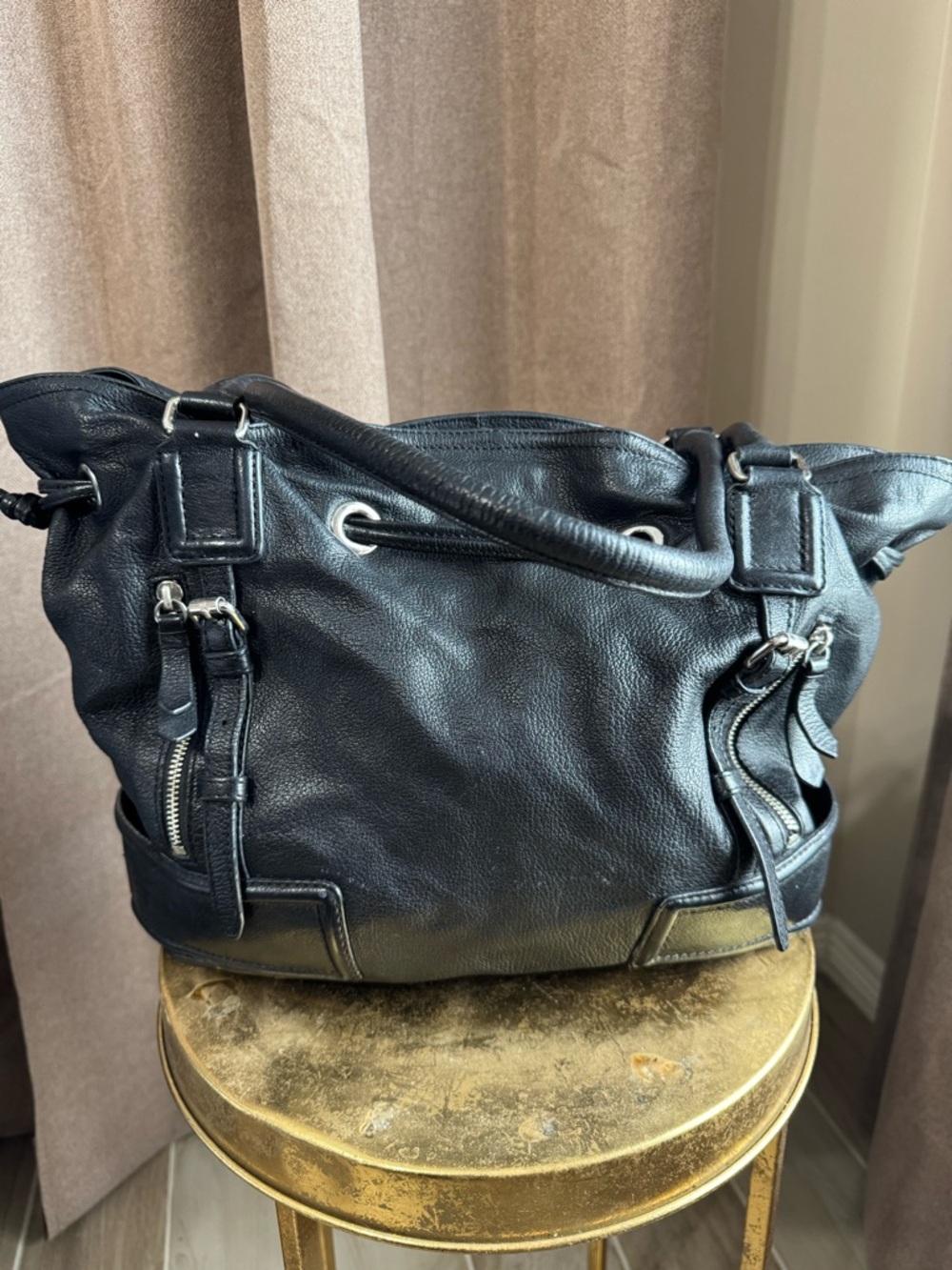 Cole Haan Black Leather Shoulder Bag